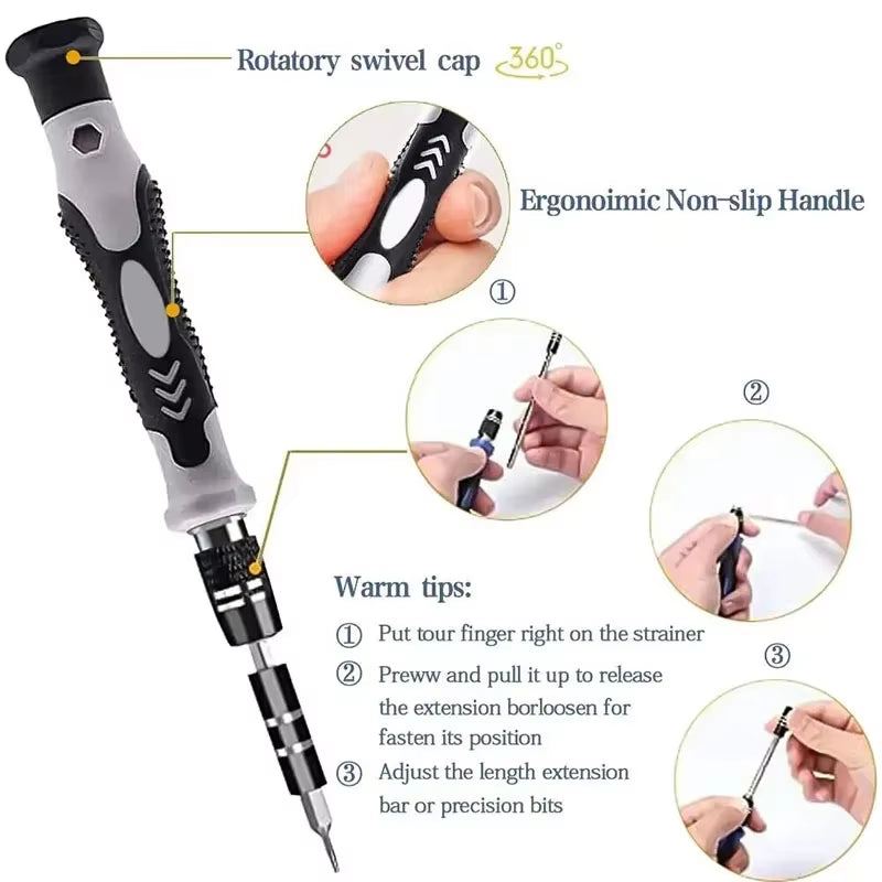 115-In-1 NEW Precision Screwdriver Set Multifunctional Professional Repair Tool with Magnetic Suitable for Various Repairs